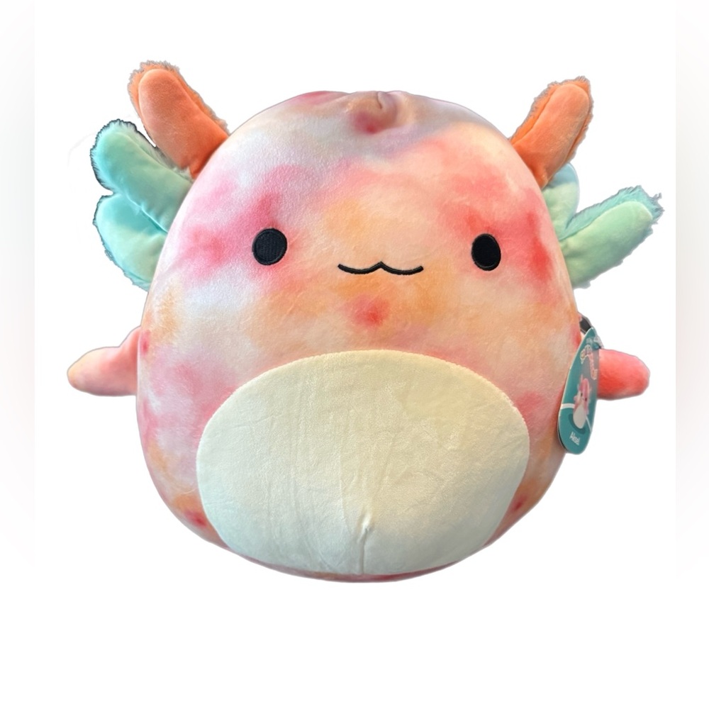 Squishmallows Askel the Axolotl Pinks and Orange tie dye Stuffed Animal NWT 14” - Picture 4 of 7